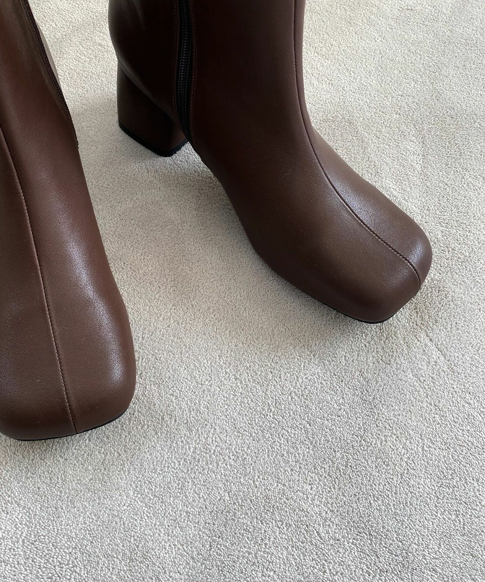 【SALE】SQUARE TOE MIDDLE BOOTS