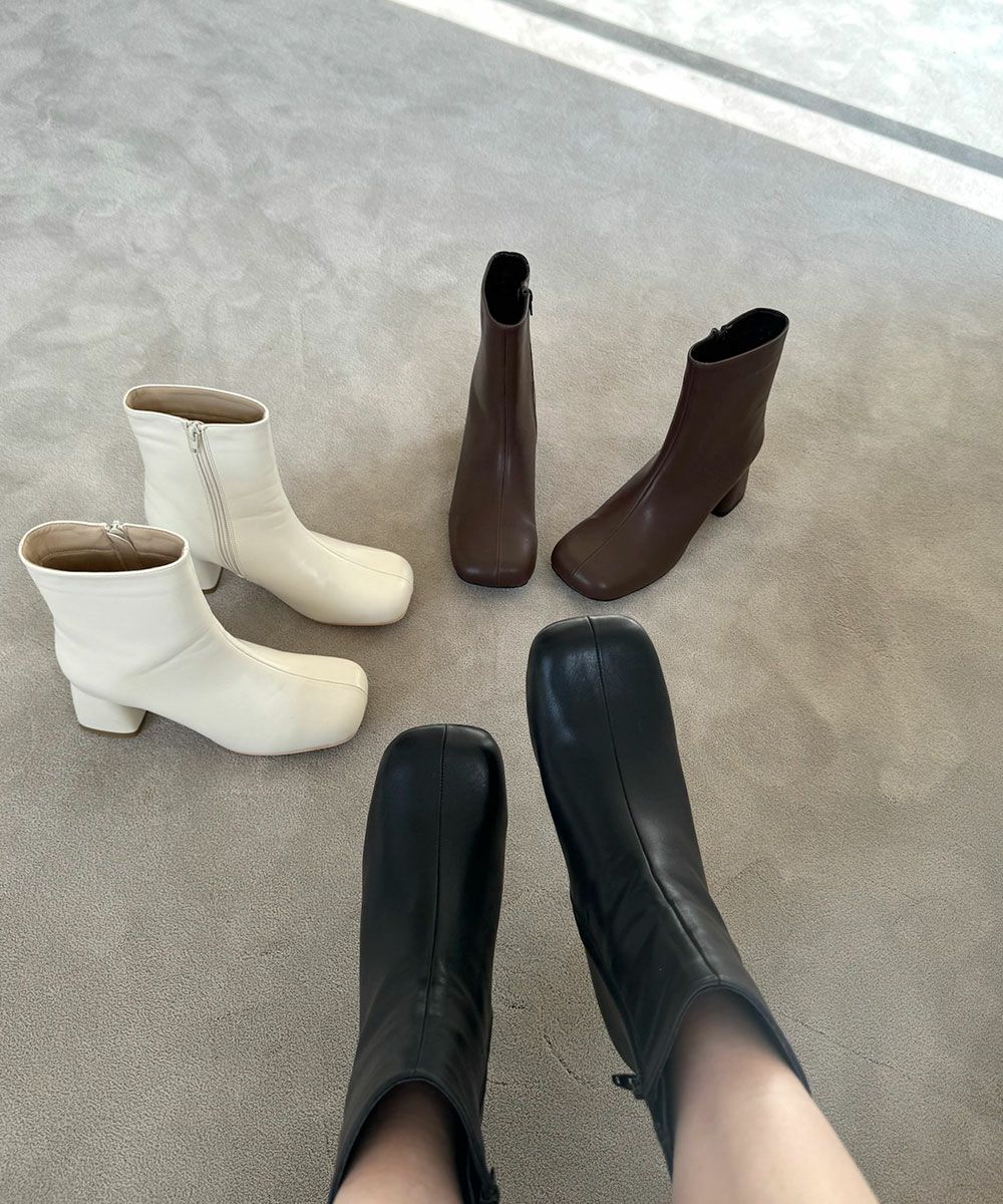 【SALE】SQUARE TOE MIDDLE BOOTS