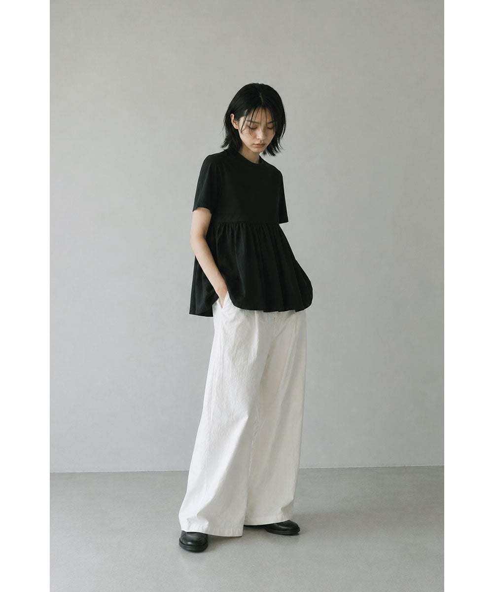 【SALE】OTONA SWITCHING HALF PEPLUM TEE