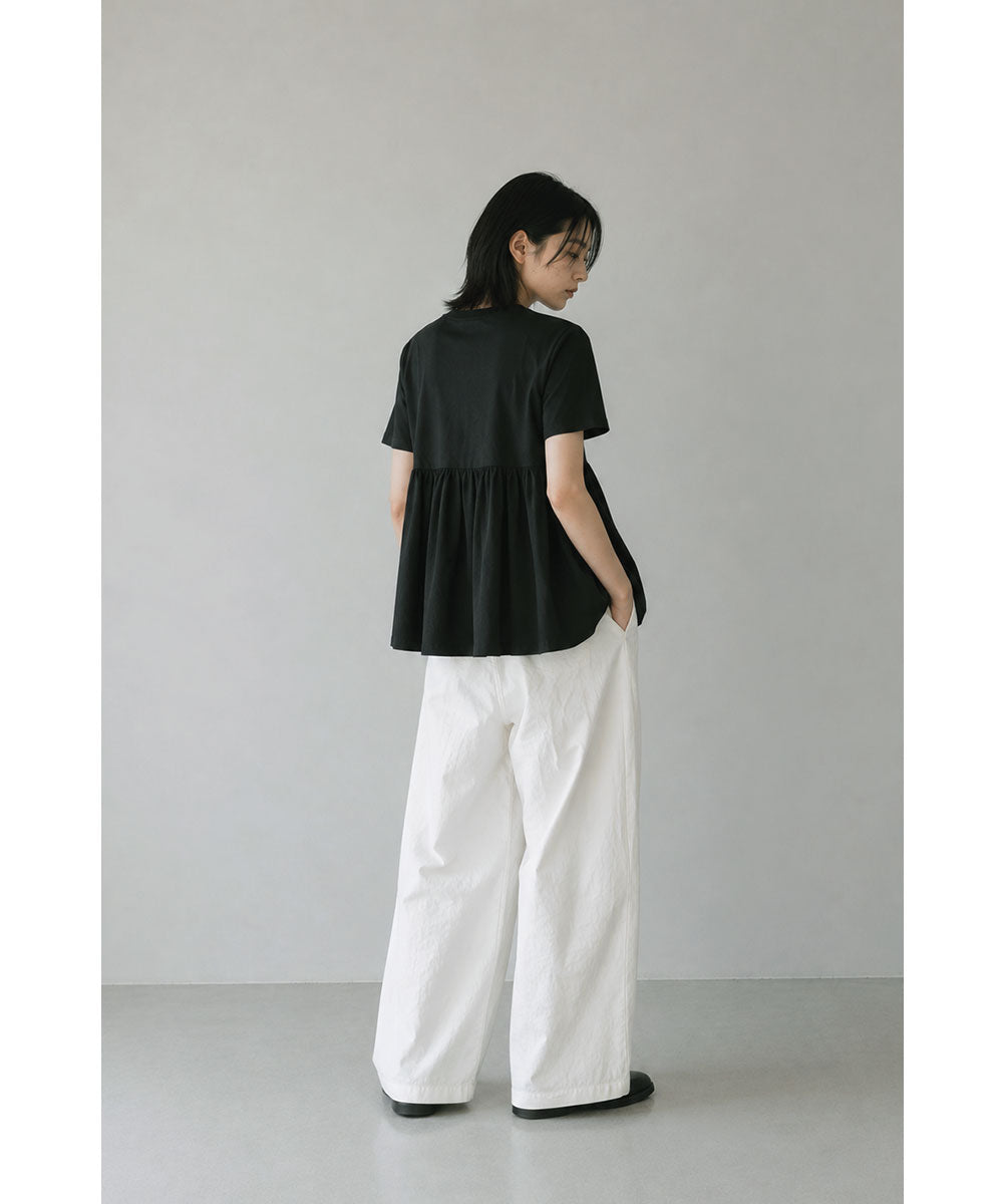 【SALE】OTONA SWITCHING HALF PEPLUM TEE
