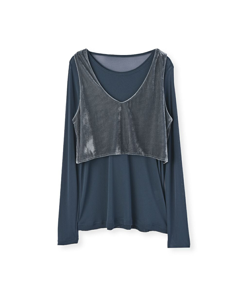 【SALE】VELOUR BUSTIER SET SHEER TEE