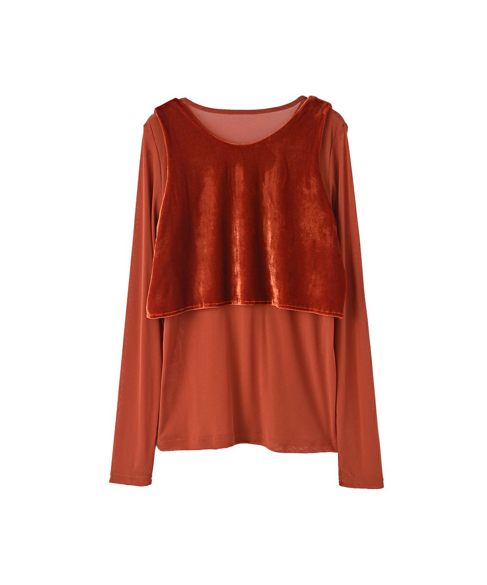 【SALE】VELOUR BUSTIER SET SHEER TEE