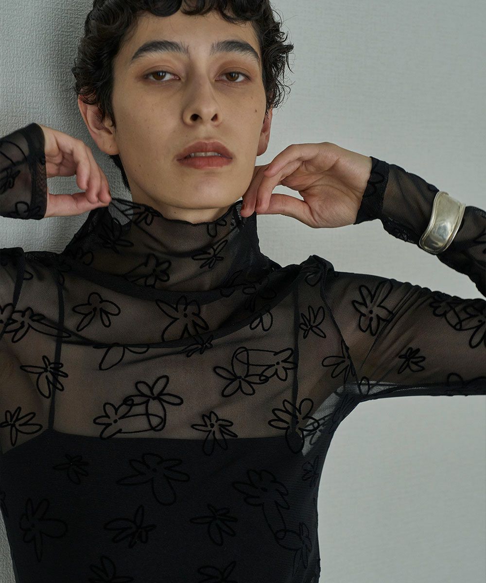 【SALE】FLOCKY SHEER TOPS