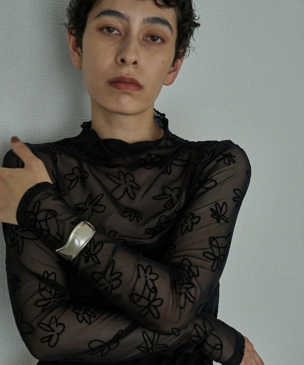 【SALE】FLOCKY SHEER TOPS