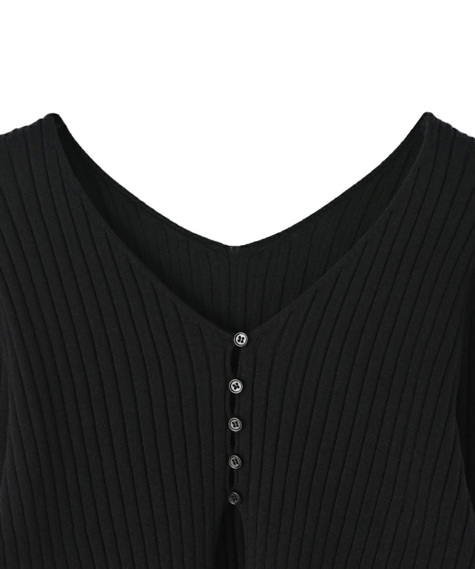 RIB KNIT SHORT CARDIGAN