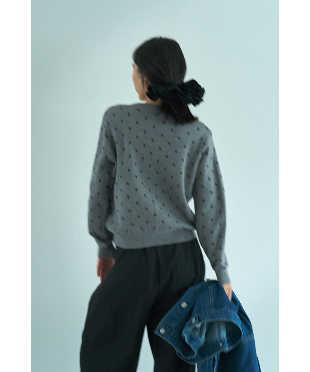 JACQUARD DOT KNIT CARDIGAN