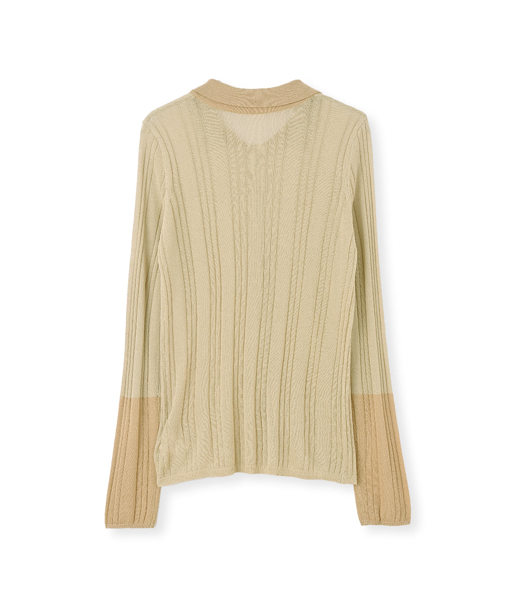 【SALE】SHEER POLO KNIT