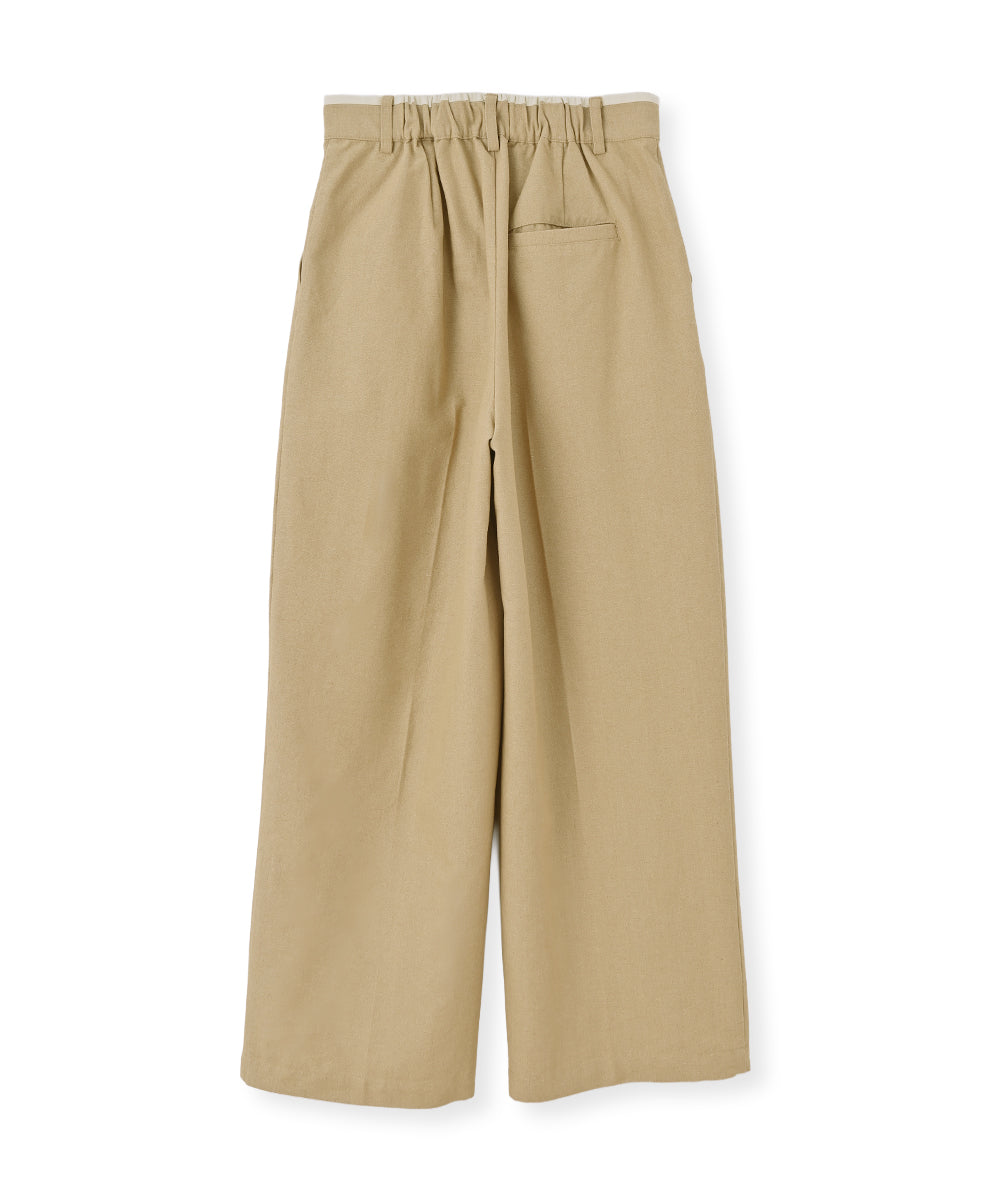WAIST PIPING LINEN BLEND PANTS