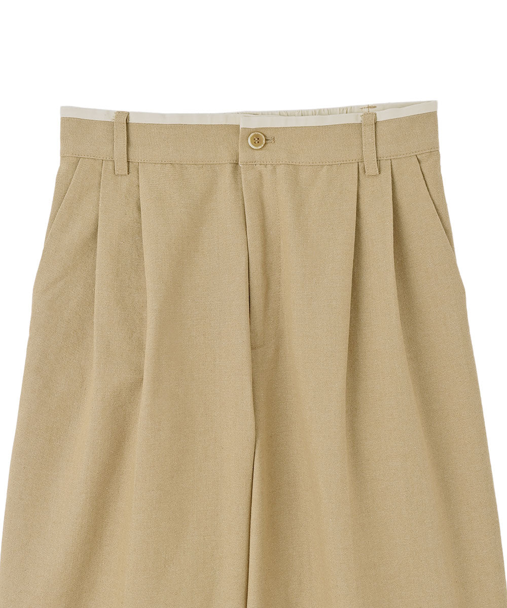 WAIST PIPING LINEN BLEND PANTS