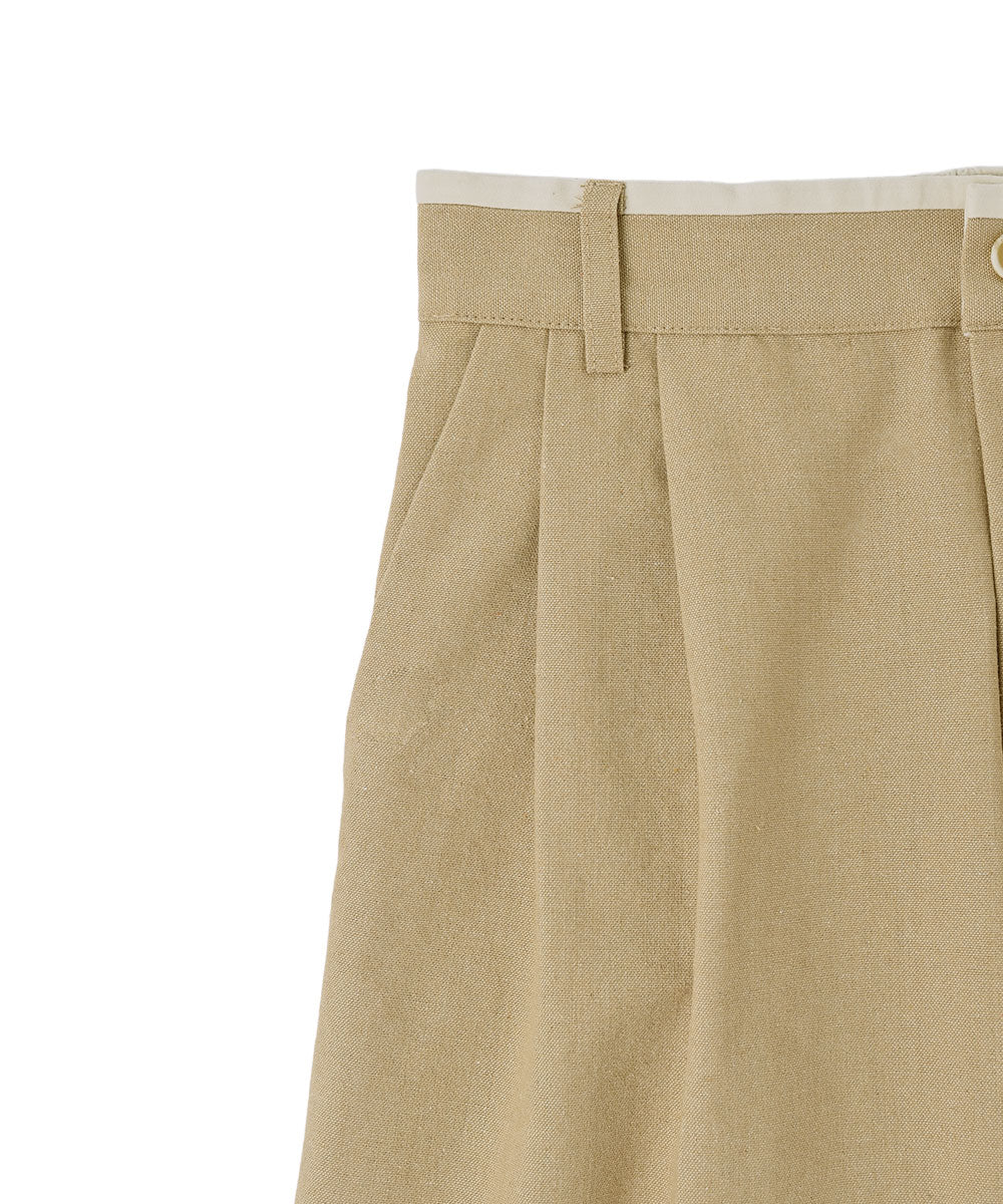 WAIST PIPING LINEN BLEND PANTS