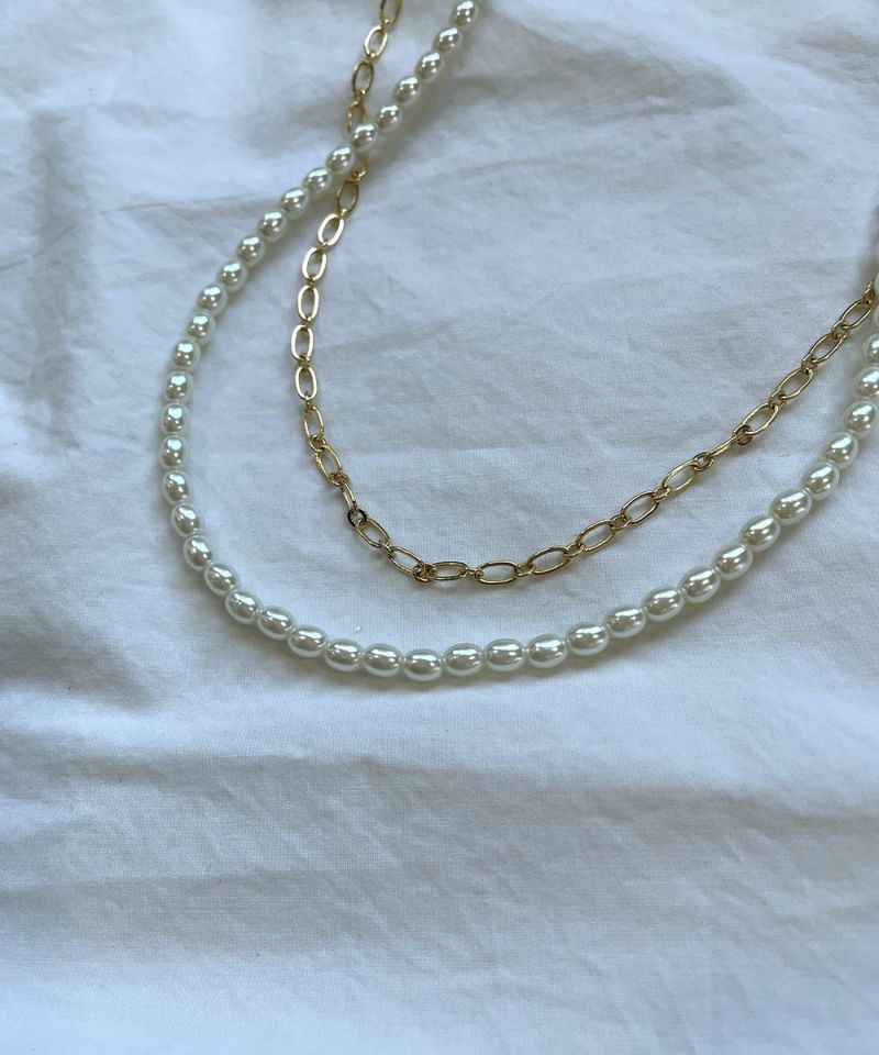 CHAIN×PEARL NECKLACE