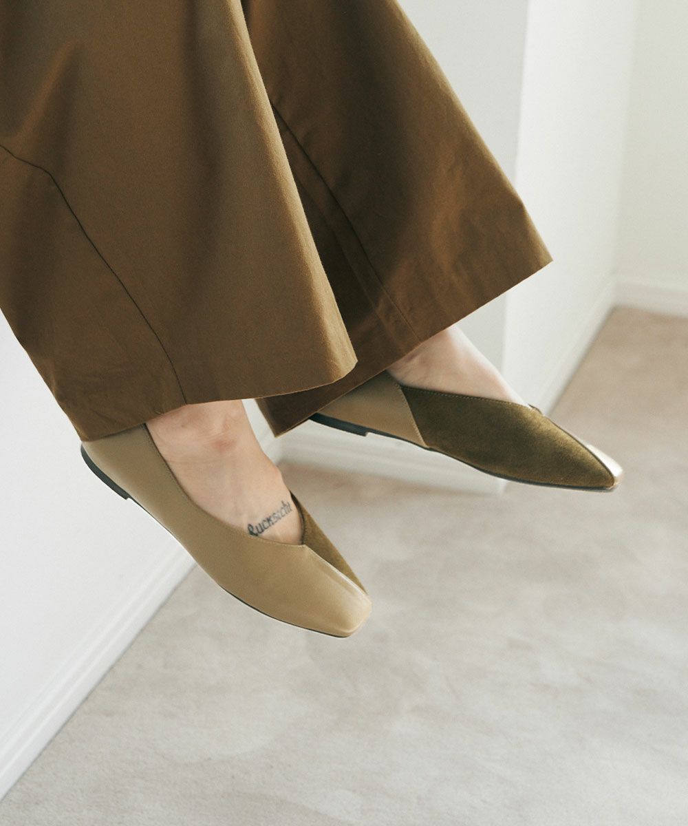 【SALE】SUEDE & FAKE LEATHER SWITCHING PUMPS[本店限定]