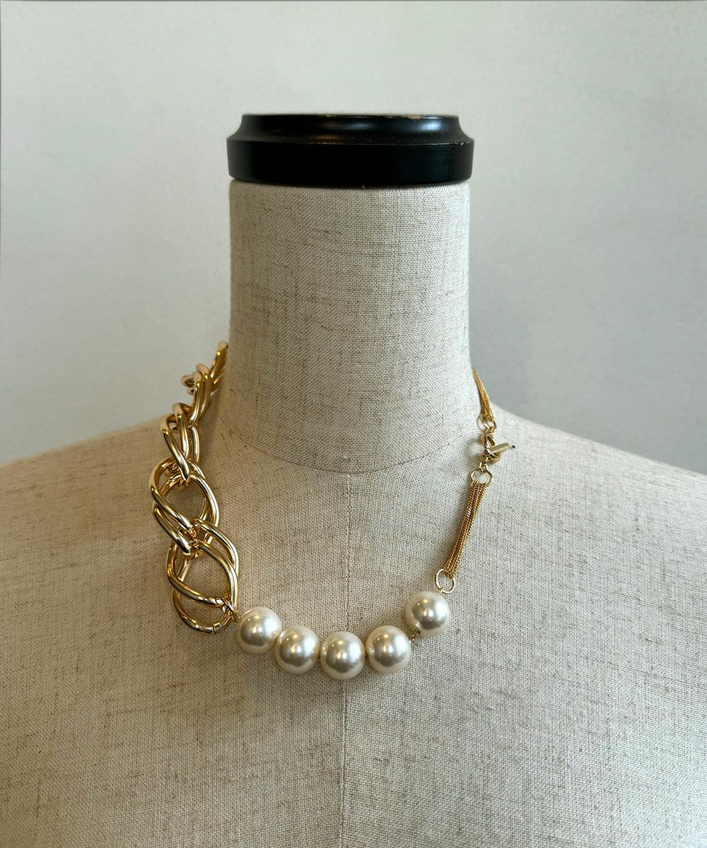 [CHIEさんコラボ]PEARL CHAIN COMBI NECKLACE[本店限定]