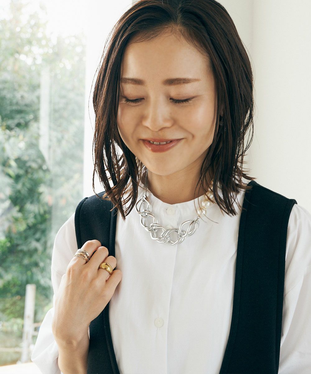 [CHIEさんコラボ]PEARL CHAIN COMBI NECKLACE[本店限定]