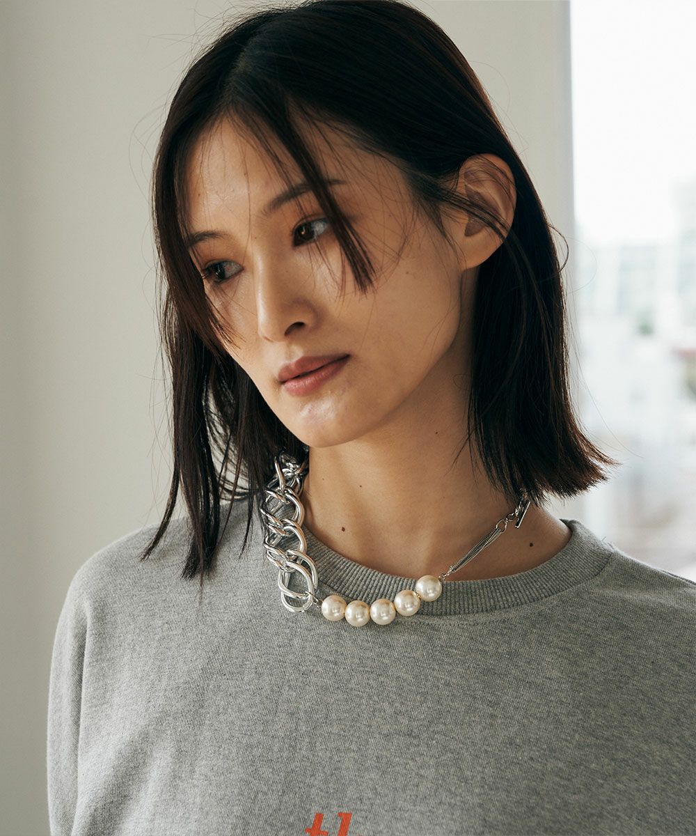 [CHIEさんコラボ]PEARL CHAIN COMBI NECKLACE[本店限定]