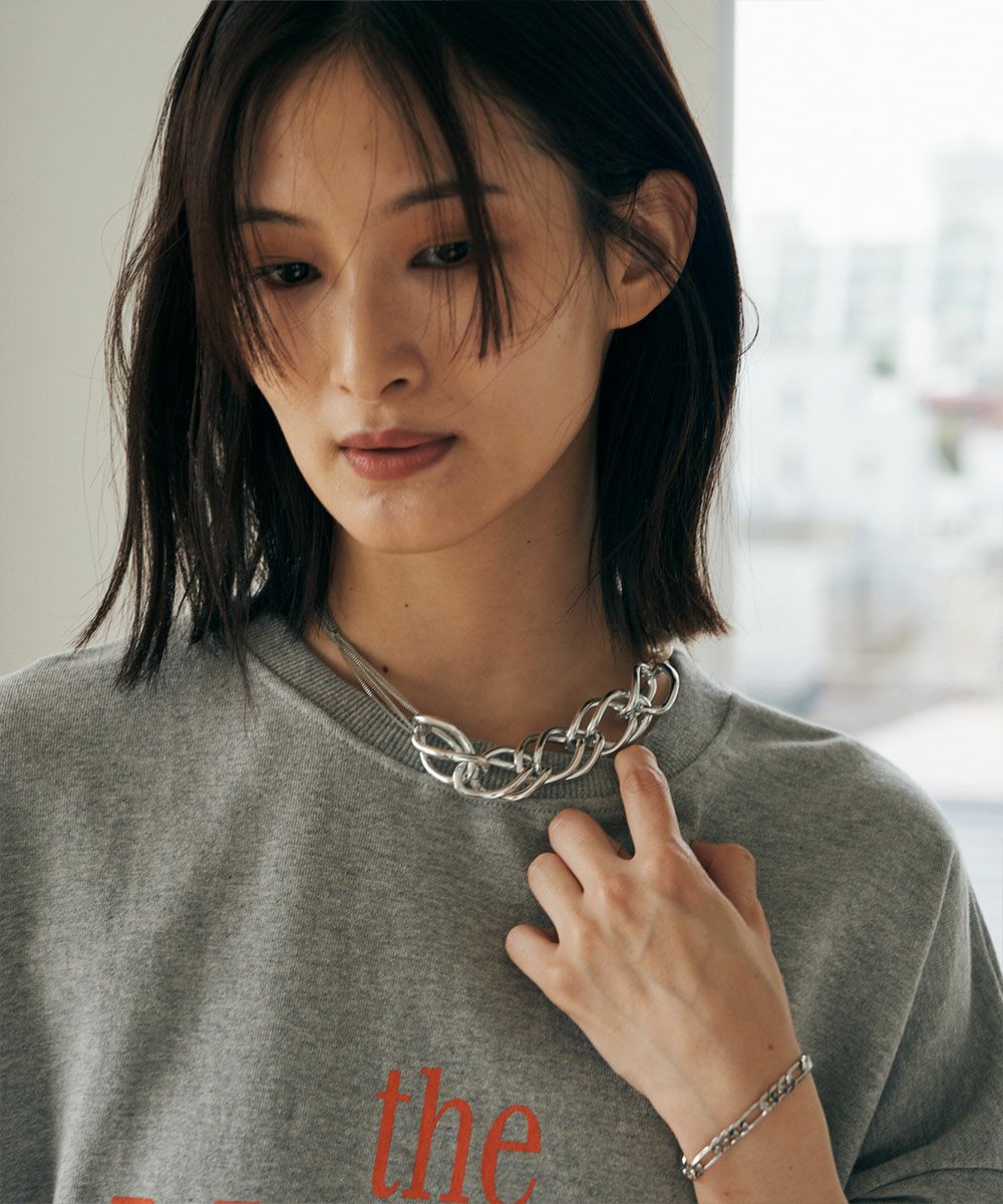 chieさま専用 CHIEさんコラボ]PEARL CHAIN COMBI NECKLACE[本店限定]