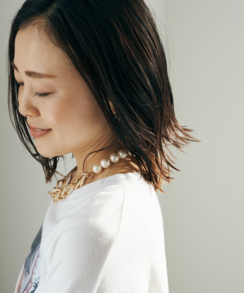 [CHIEさんコラボ]PEARL CHAIN COMBI NECKLACE[本店限定]