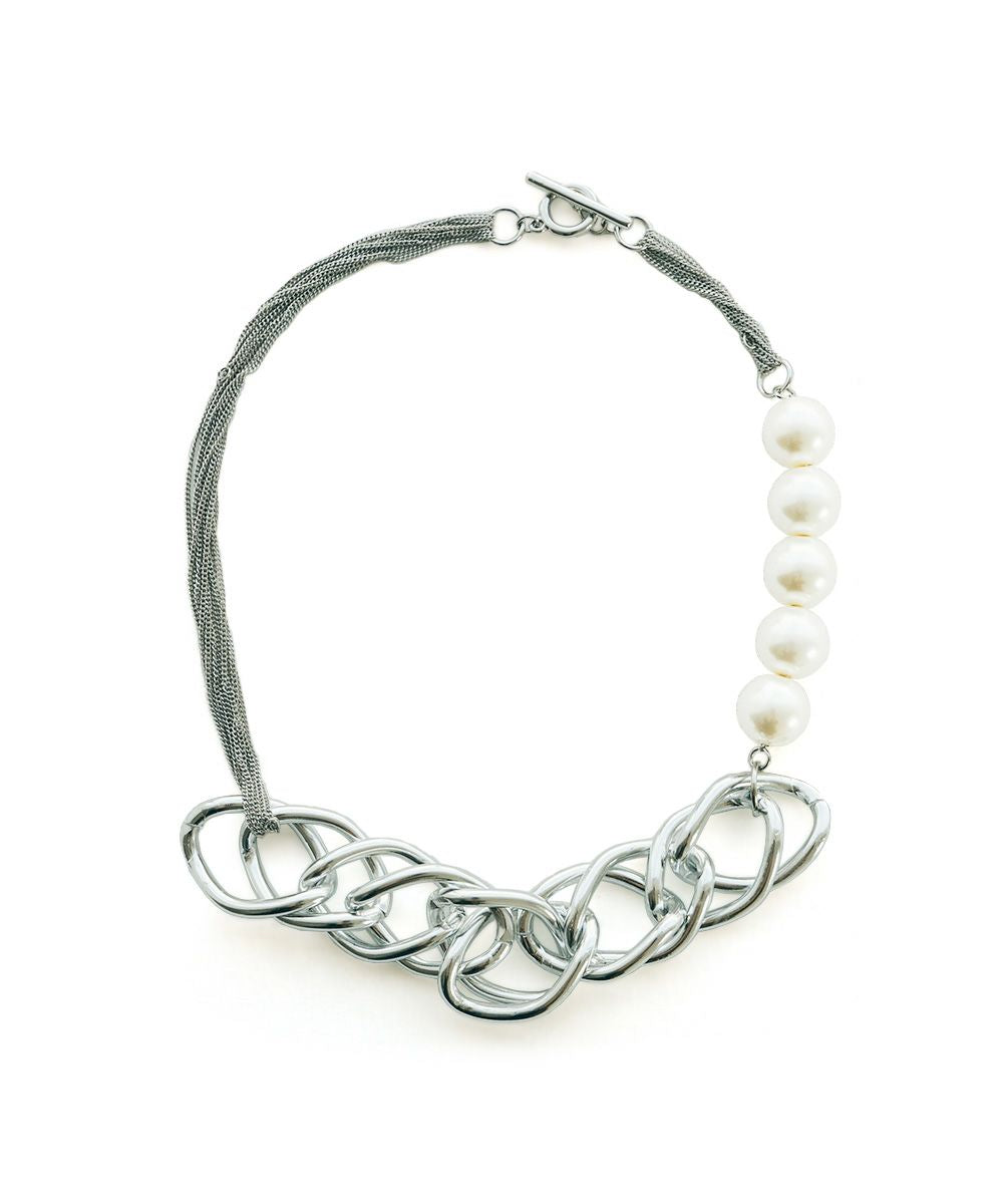 [CHIEさんコラボ]PEARL CHAIN COMBI NECKLACE[本店限定]