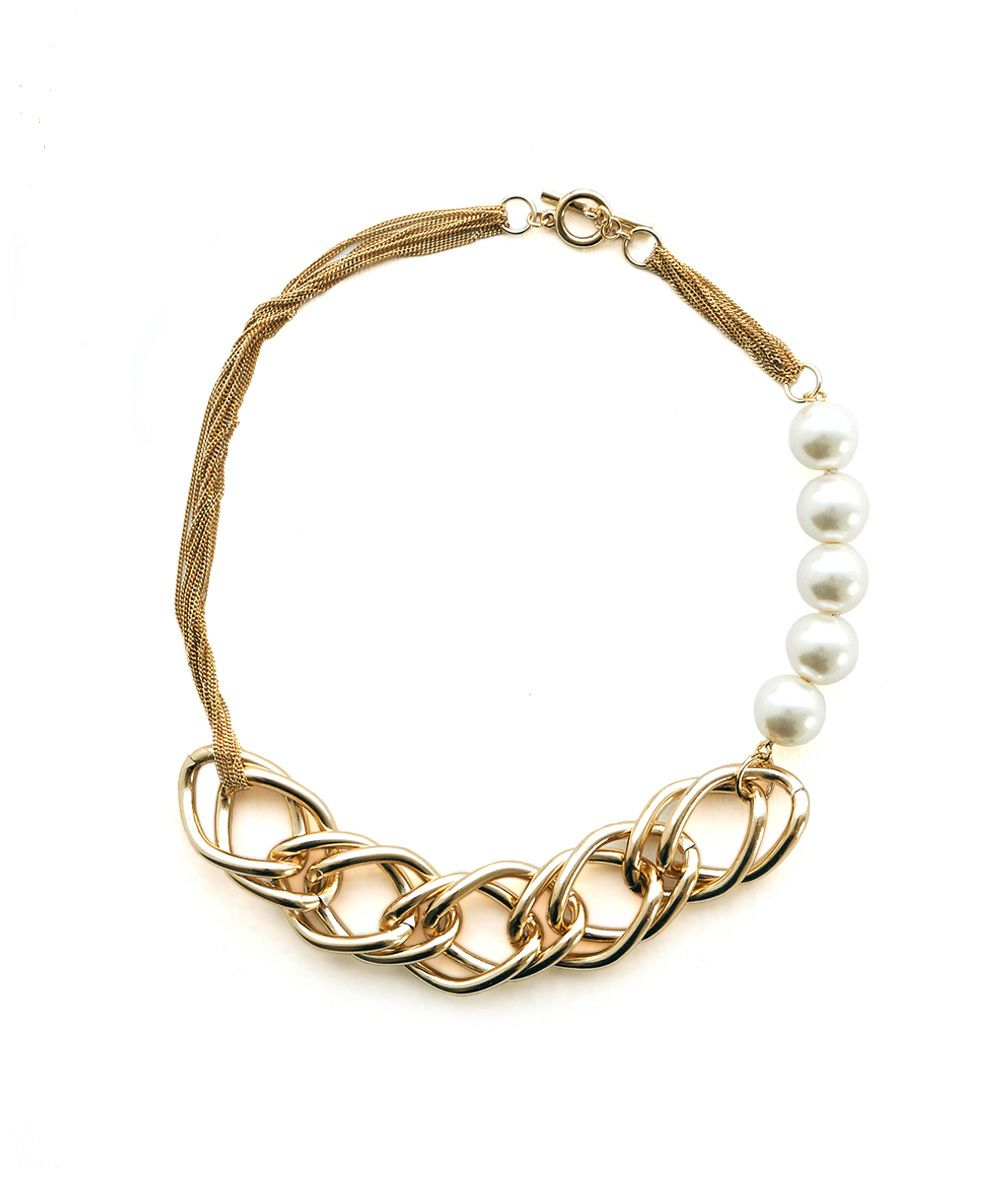3270　新品タグ付きコンチィーネックレス CHIEさんコラボ]PEARL CHAIN COMBI NECKLACE[本店限定]