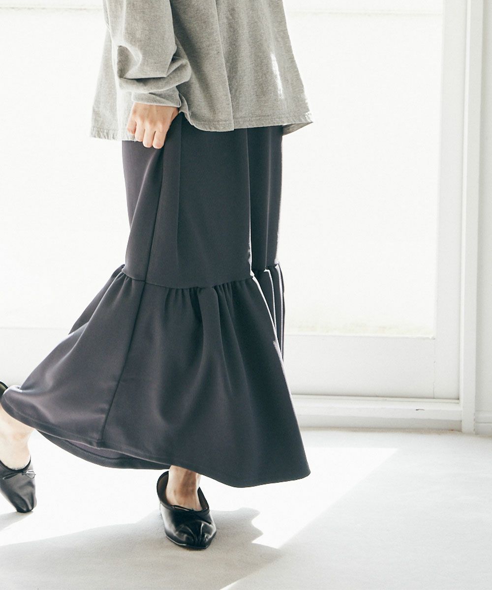 【SALE】RIB TIERED SKIRT