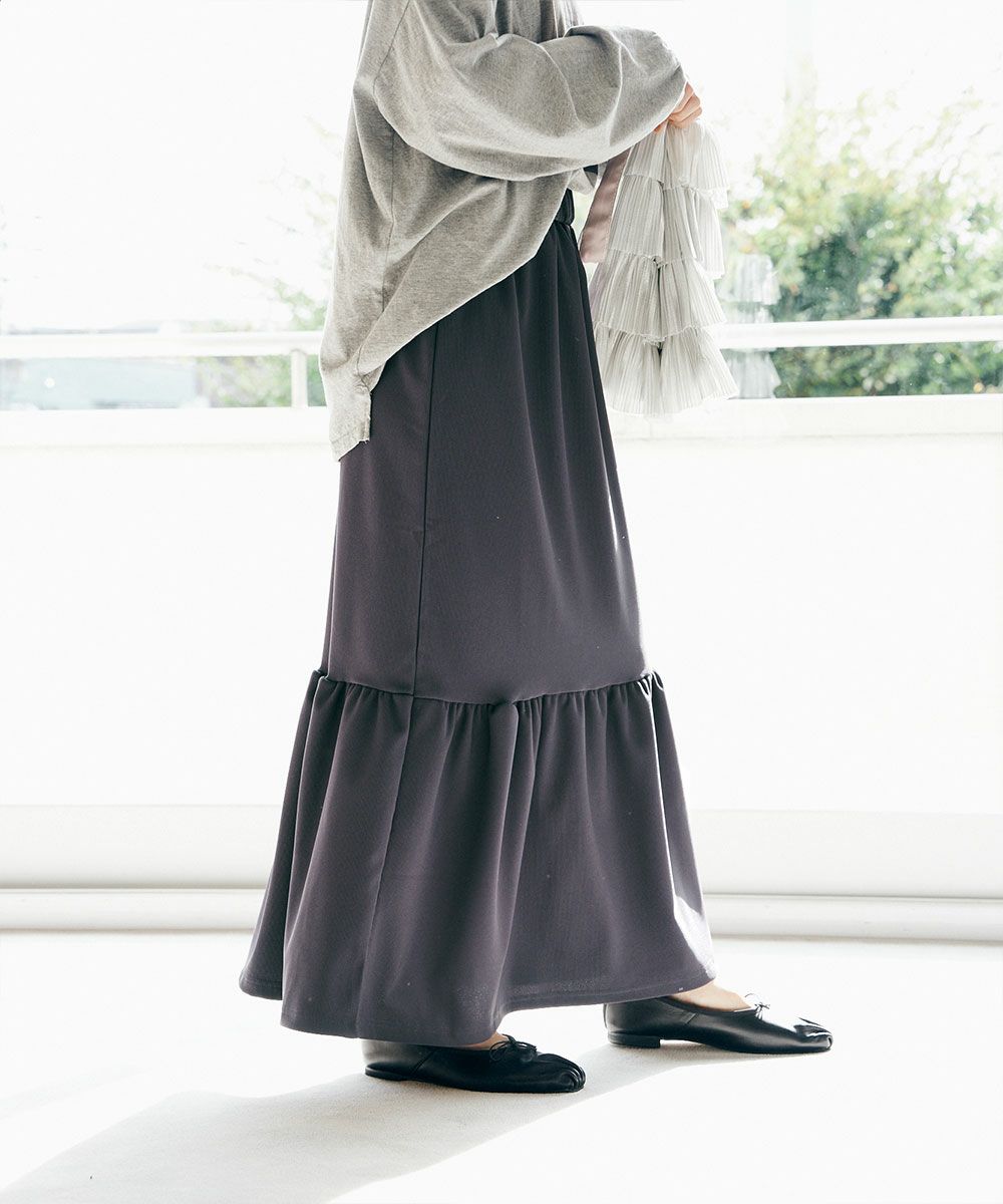 【SALE】RIB TIERED SKIRT