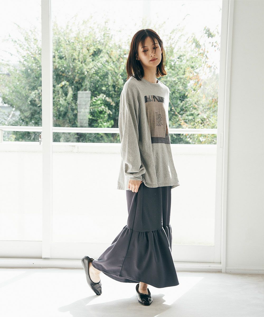 【SALE】RIB TIERED SKIRT