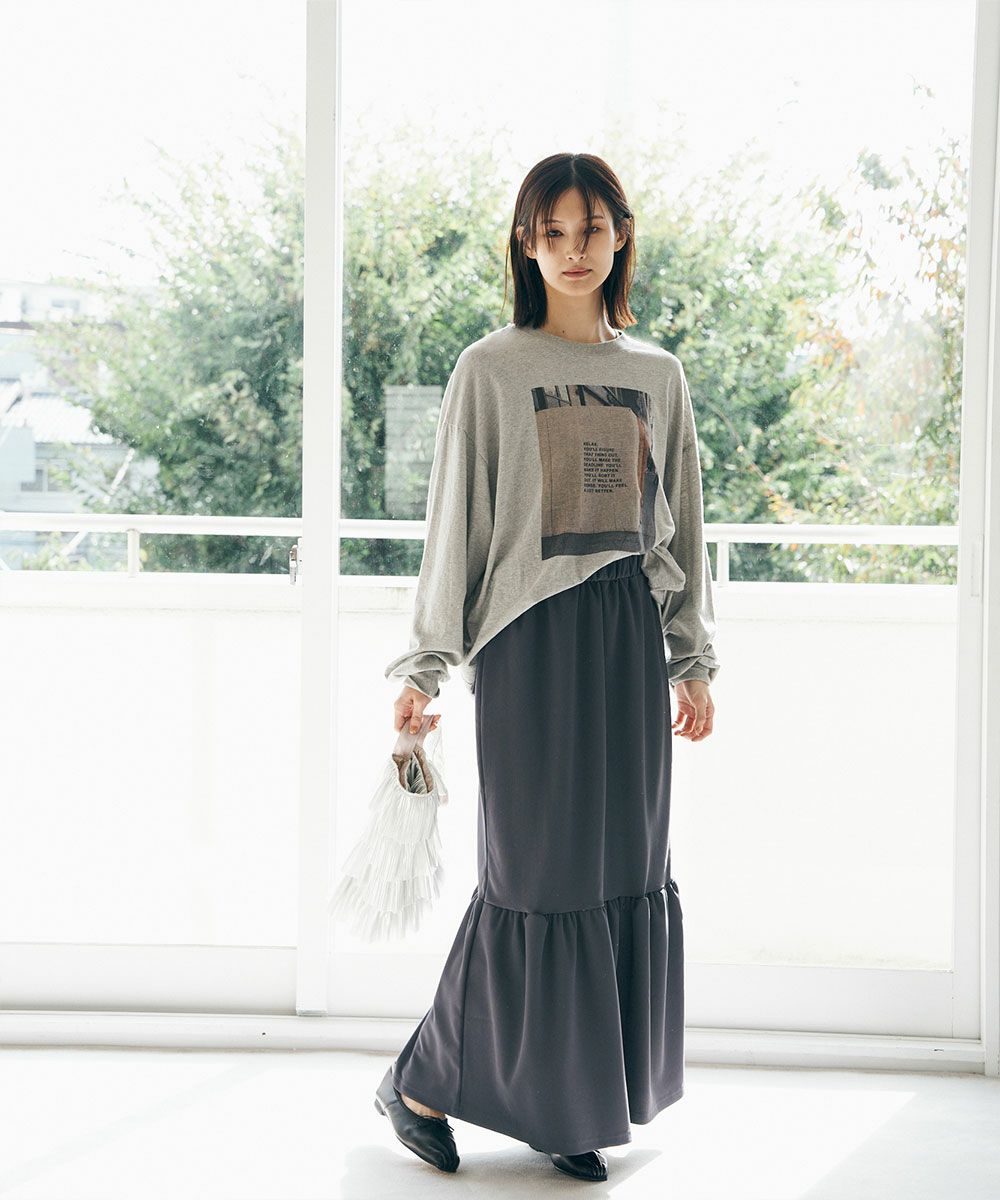 【SALE】RIB TIERED SKIRT