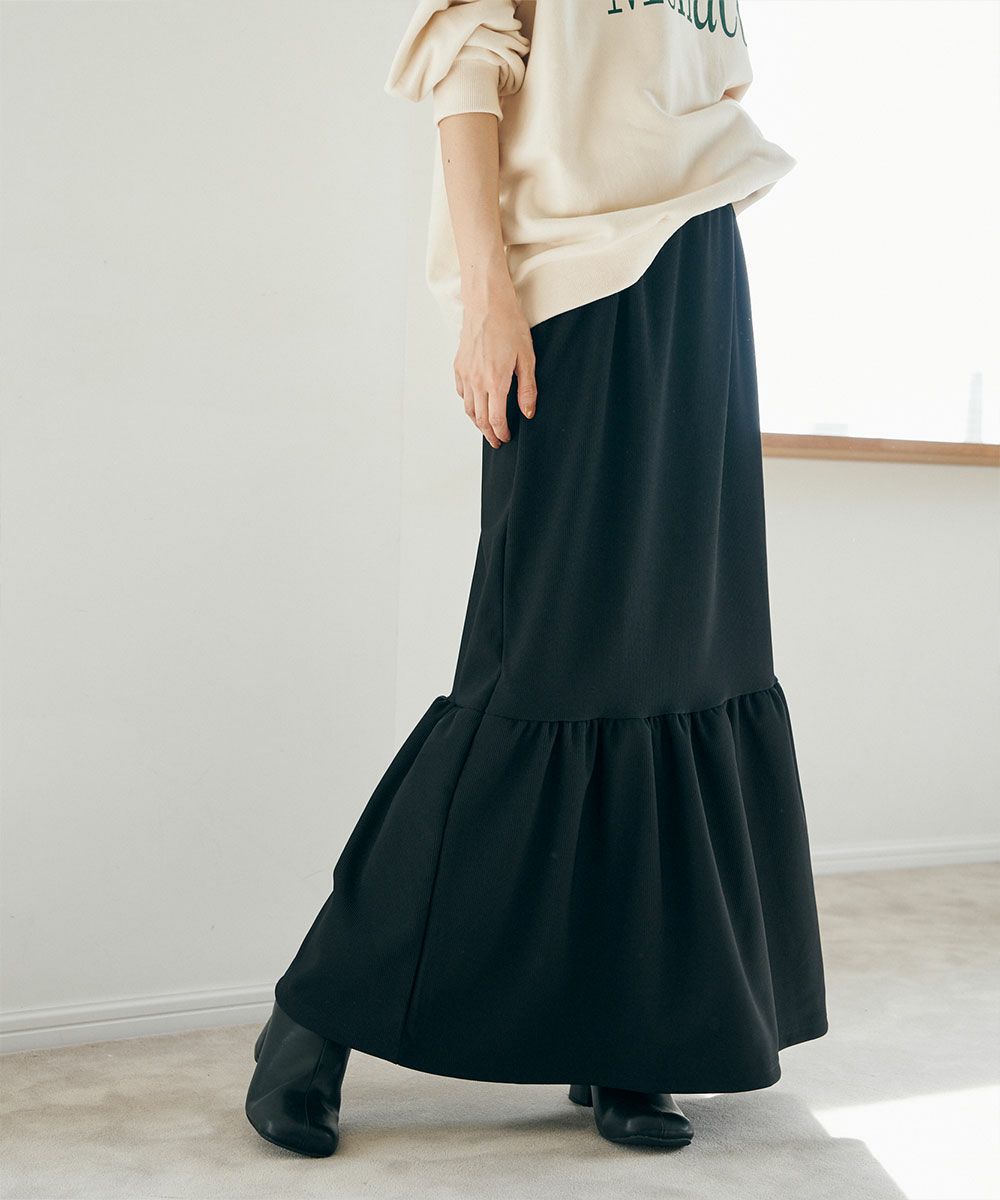 【SALE】RIB TIERED SKIRT