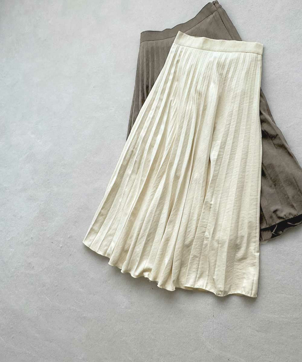 【SALE】PEACH SKIN PLEATS SKIRT