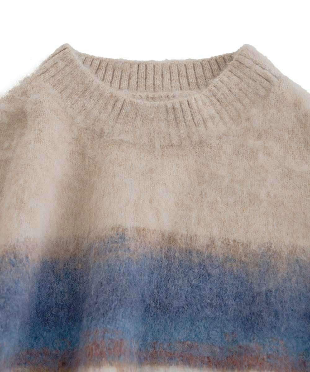 MOHAIR MULTI BORDER KNIT