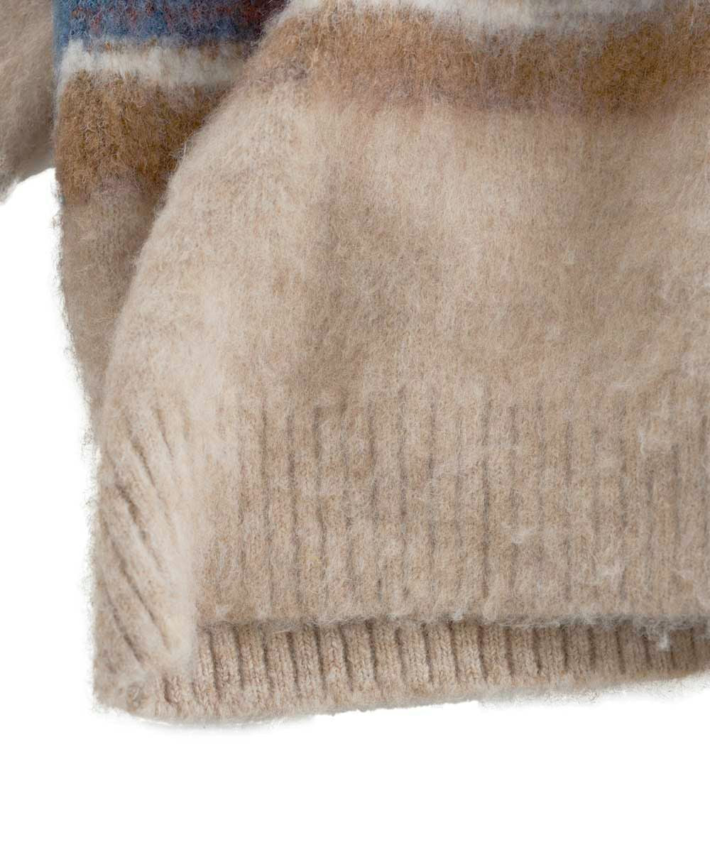 MOHAIR MULTI BORDER KNIT