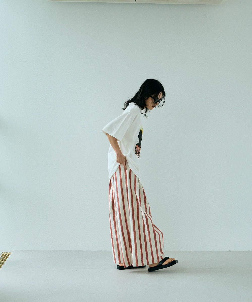 [Rokusyo]WIDE STRIPE WRAP PANTS[本店限定]