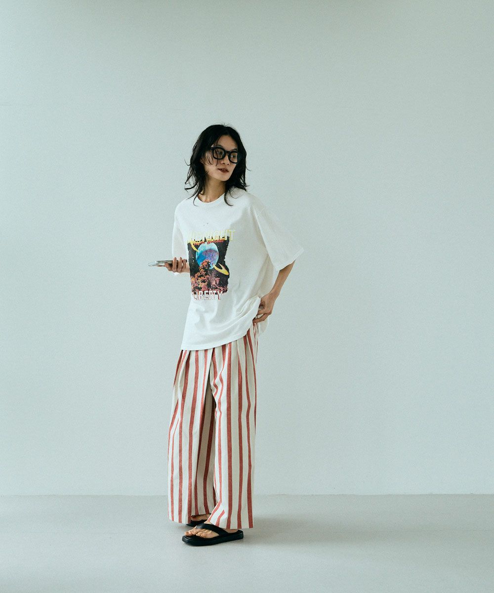 [Rokusyo]WIDE STRIPE WRAP PANTS[本店限定]