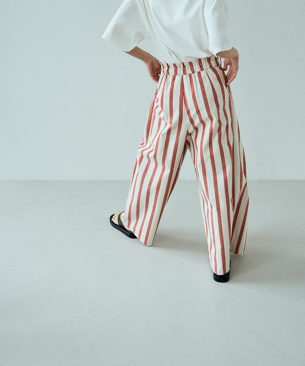 [Rokusyo]WIDE STRIPE WRAP PANTS[本店限定]