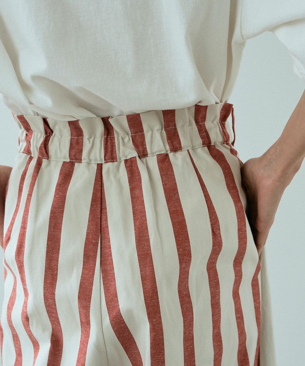 [Rokusyo]WIDE STRIPE WRAP PANTS[本店限定]