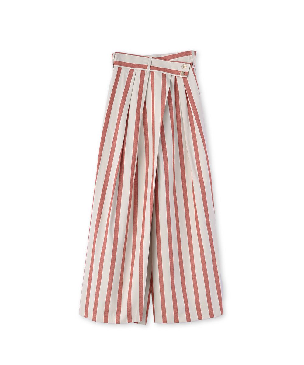 [Rokusyo]WIDE STRIPE WRAP PANTS[本店限定]