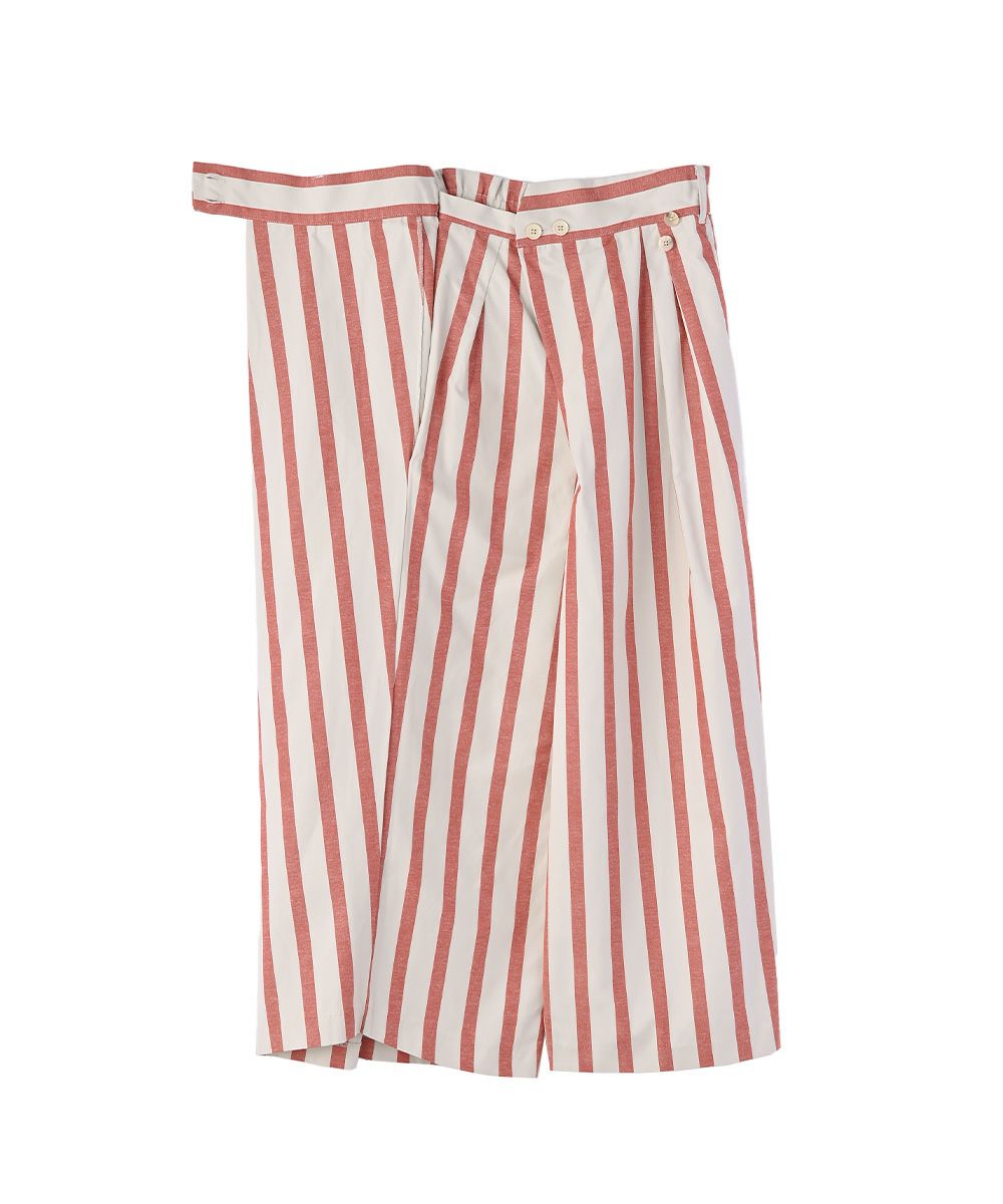 [Rokusyo]WIDE STRIPE WRAP PANTS[本店限定]