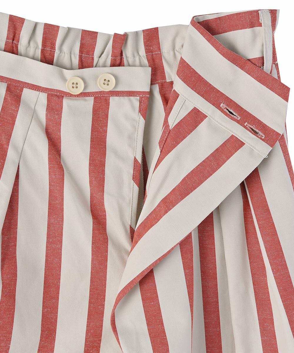 [Rokusyo]WIDE STRIPE WRAP PANTS[本店限定]