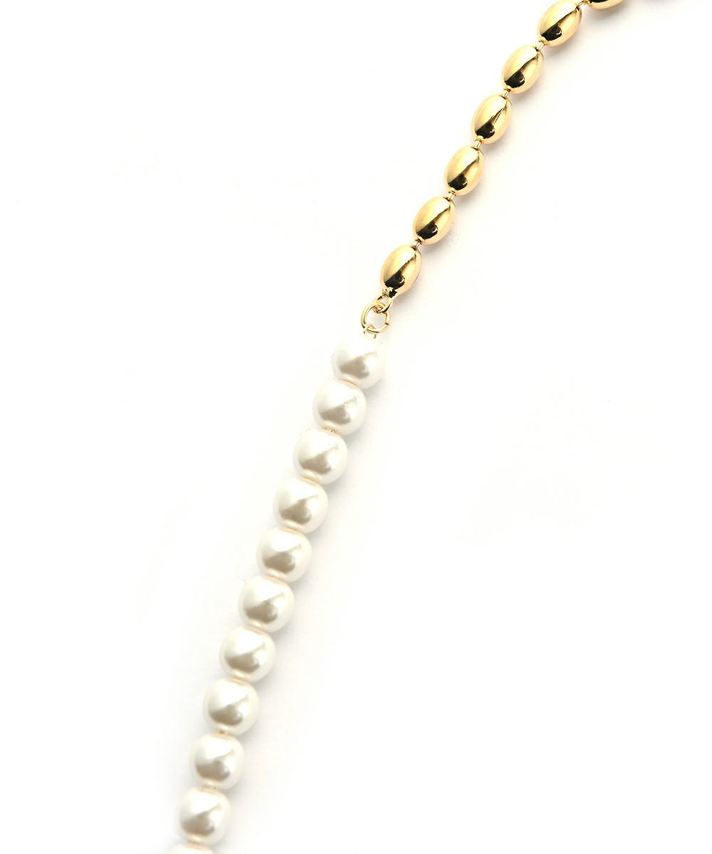 PEARL & BALL CHAIN SLIDER NECKLACE