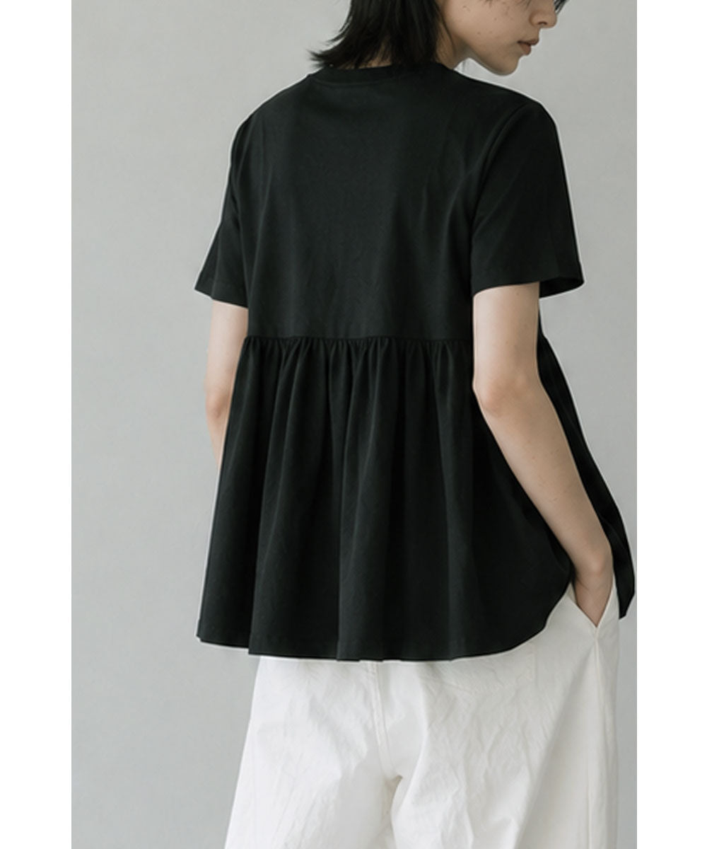【SALE】OTONA SWITCHING HALF PEPLUM TEE