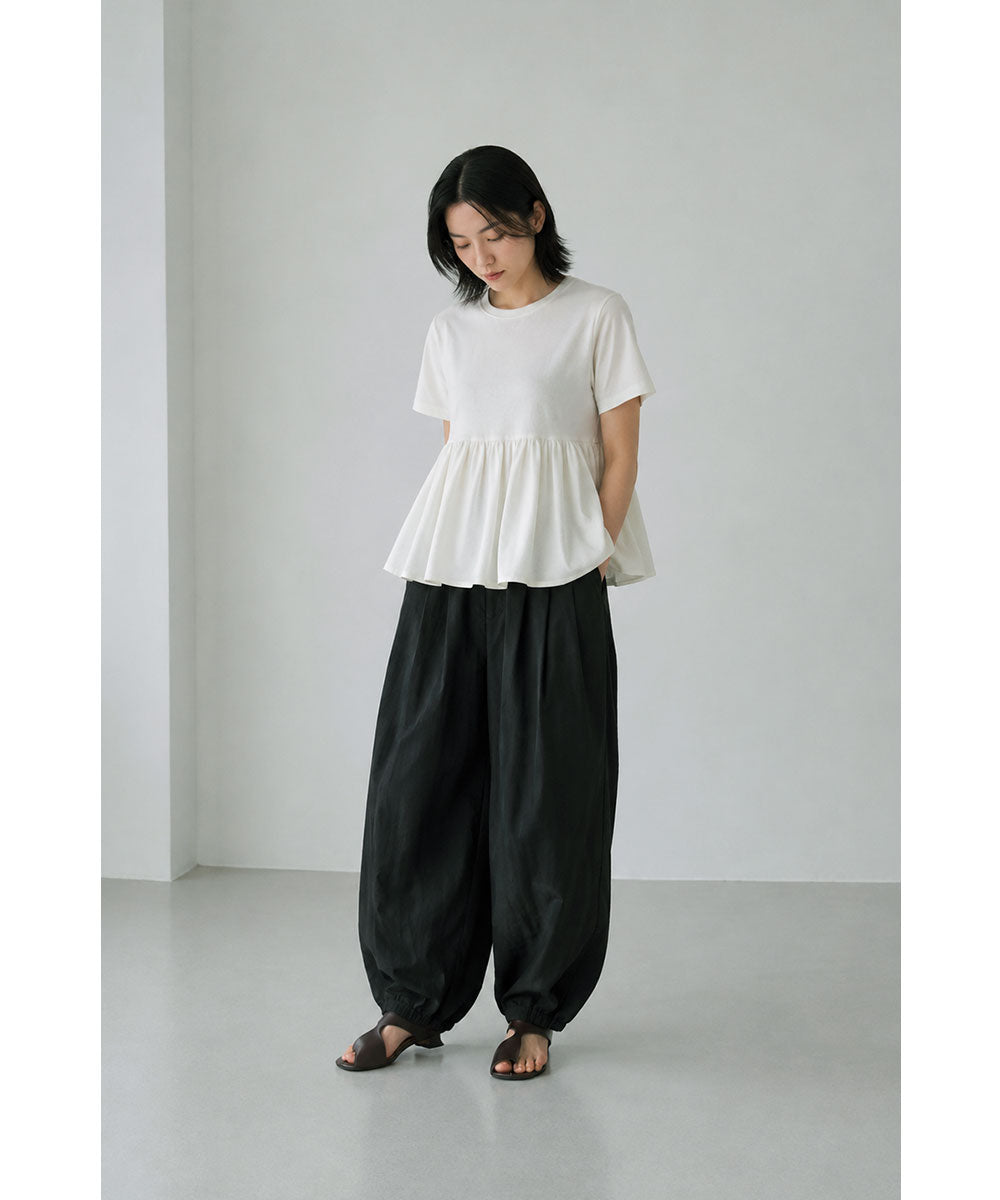 【SALE】OTONA SWITCHING HALF PEPLUM TEE