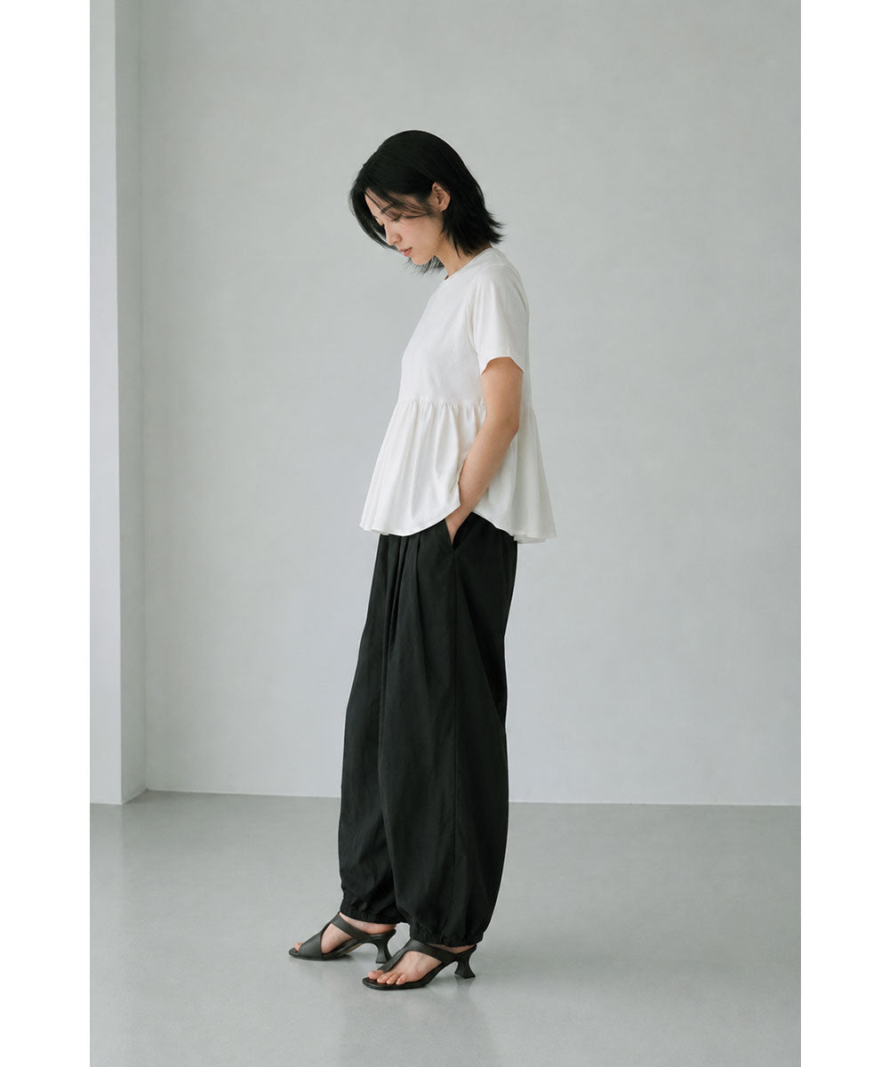 SALE】OTONA SWITCHING HALF PEPLUM TEE