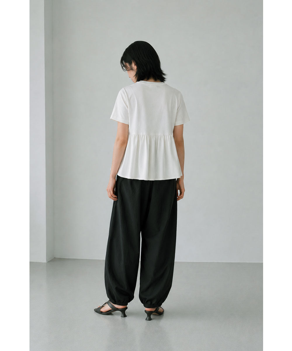 【SALE】OTONA SWITCHING HALF PEPLUM TEE