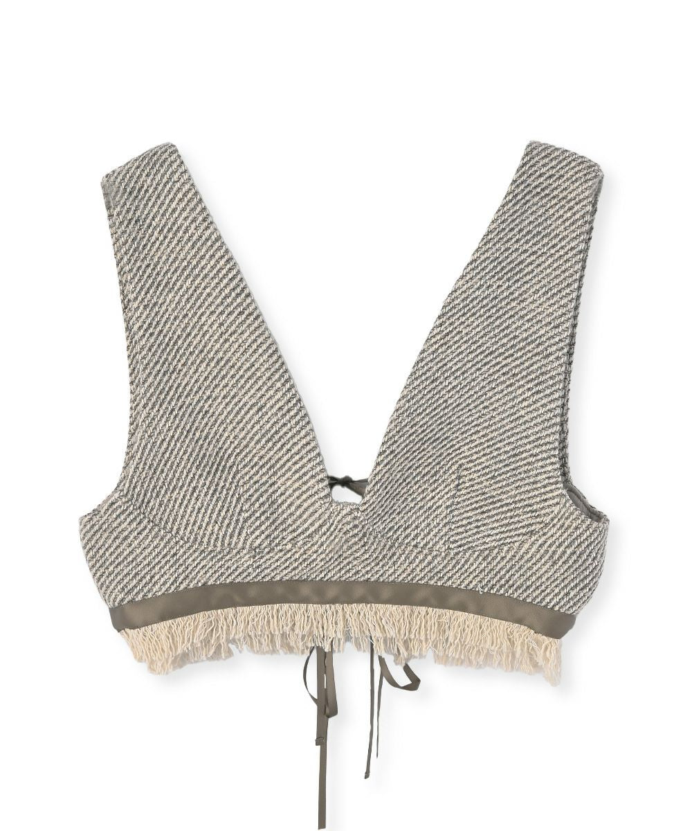 [Rokusyo]FRINGE TWEED GILET[本店限定]