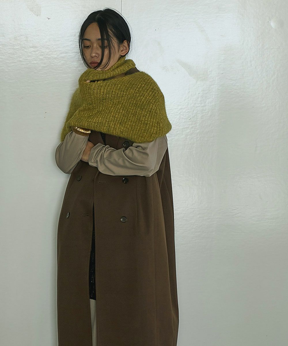 【SALE】[Rokusyo]MOHAIR SHAGGY NECK SLIT CAPE[本店限定]