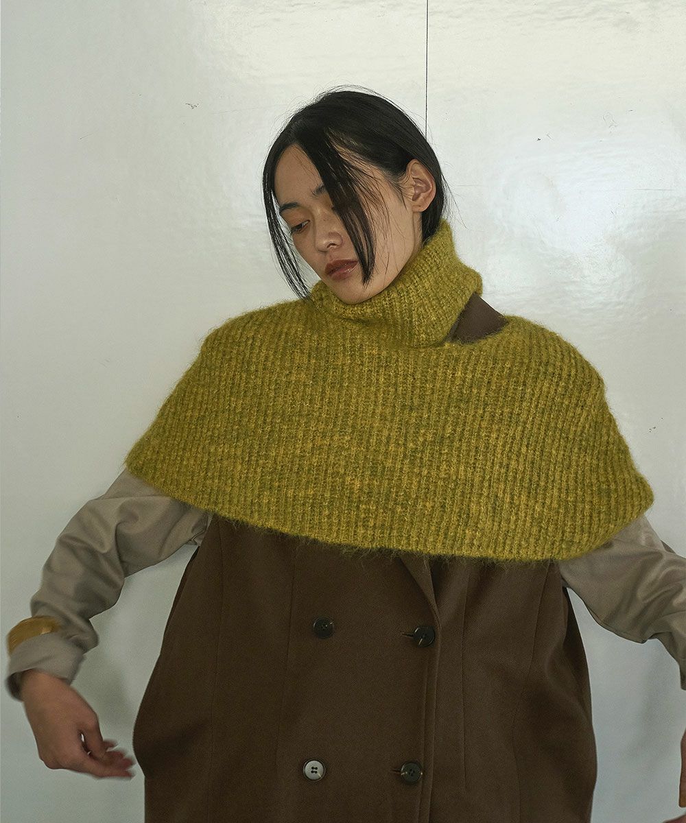 【SALE】[Rokusyo]MOHAIR SHAGGY NECK SLIT CAPE[本店限定]