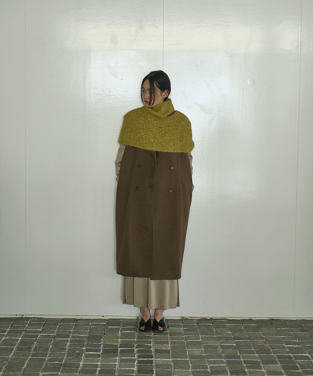 【SALE】[Rokusyo]MOHAIR SHAGGY NECK SLIT CAPE[本店限定]