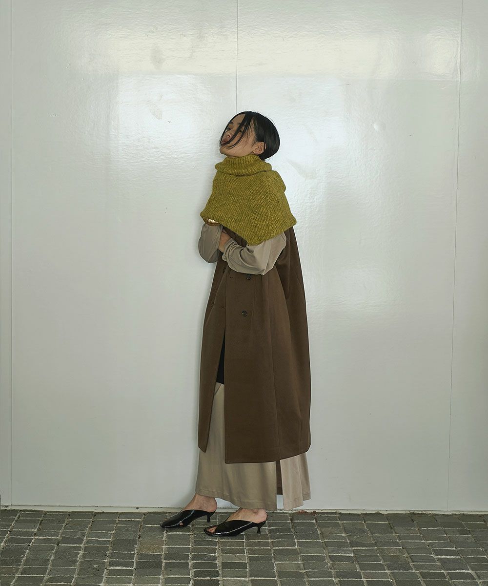 【SALE】[Rokusyo]MOHAIR SHAGGY NECK SLIT CAPE[本店限定]