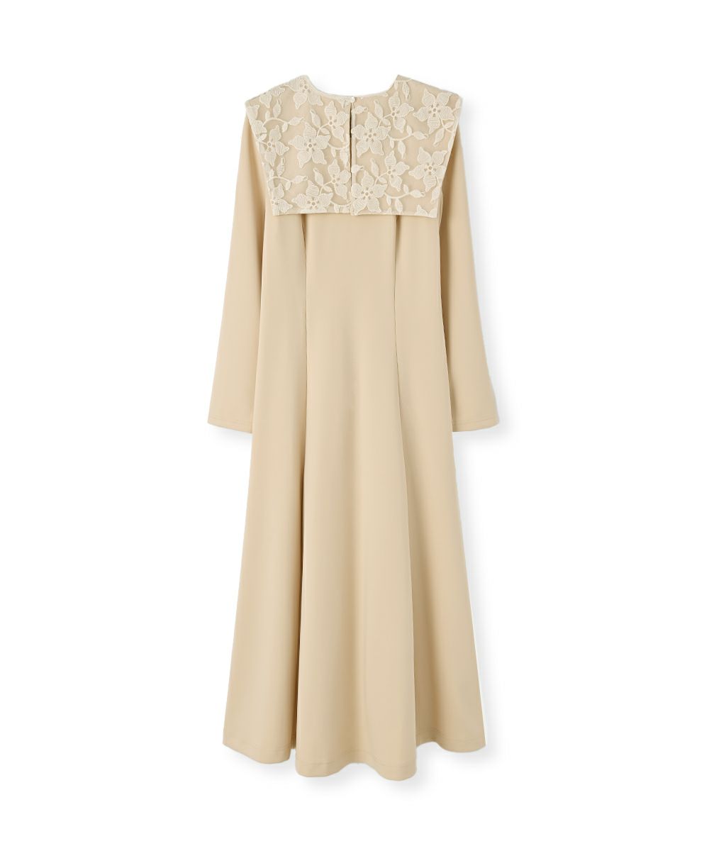 ワンピース big lace collar jacquard マイとヨーコさんコラボ】[STRAIGHT]LACE COLLAR ONEPIECE[本店限定]