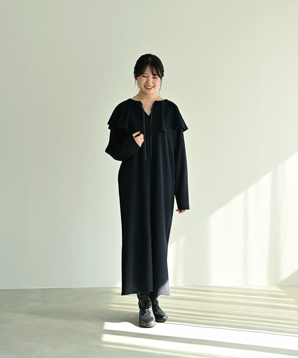 【マイとヨーコさんコラボ】[NATURAL]RUFFLE COLLAR ONEPIECE[本店限定]